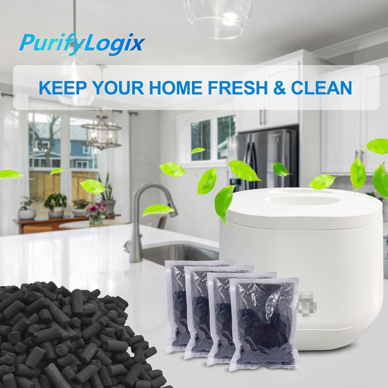 PurifyLogix 4 Pack Odor Absorbing Carbon Filter Refills for Lomi Smart Waste Kitchen Composter, 12-Month Supplement, Replacement Activated Charcoal Filters Compatible with Electric Countertop Compost Bin - Image 5